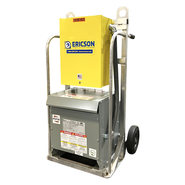 Power Transformation Unit PTU, e-cart from Ericson Manufacturing, front view.